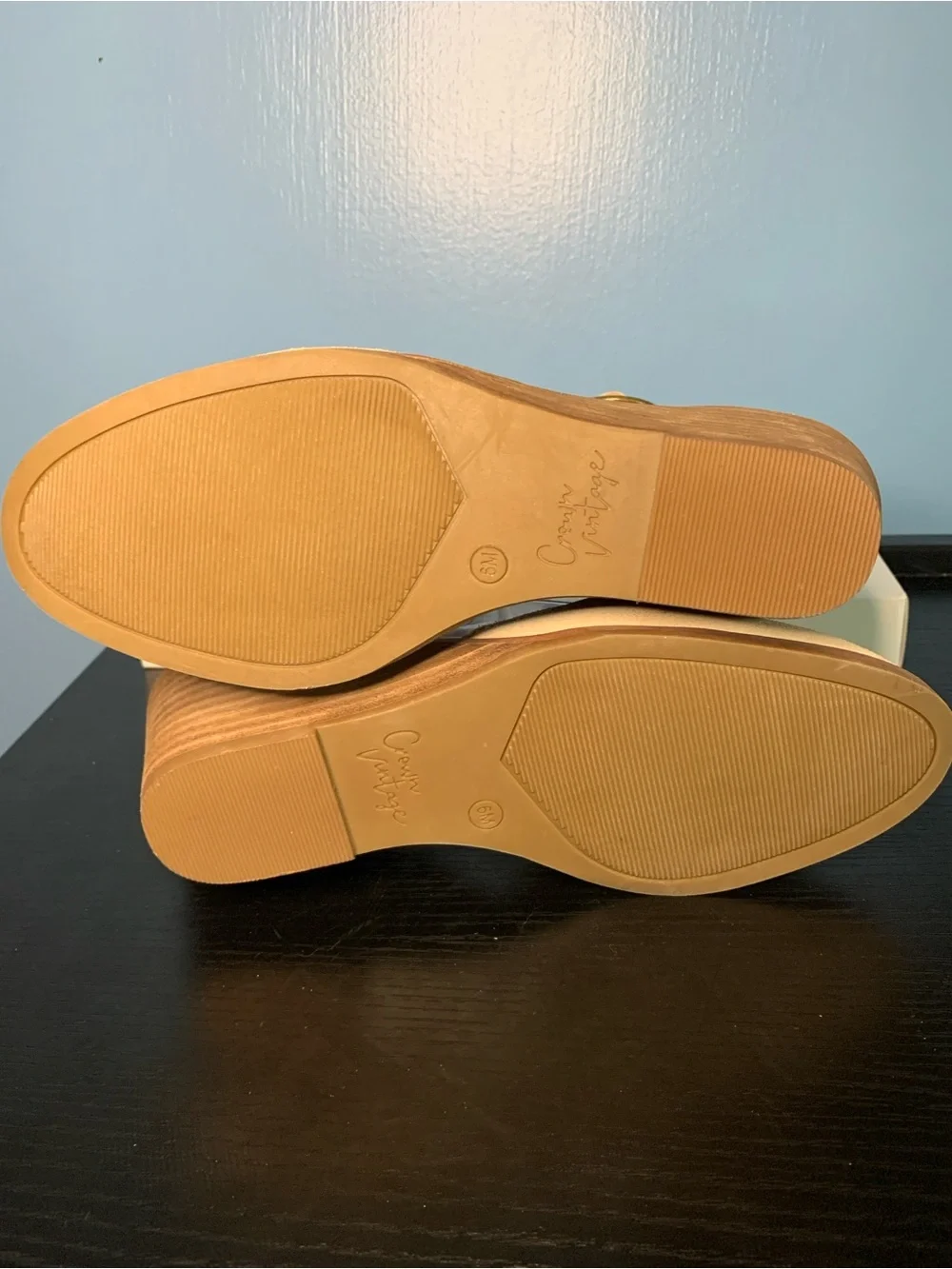 Crown Vintage Beige Suede Ankle-Strap Pumps